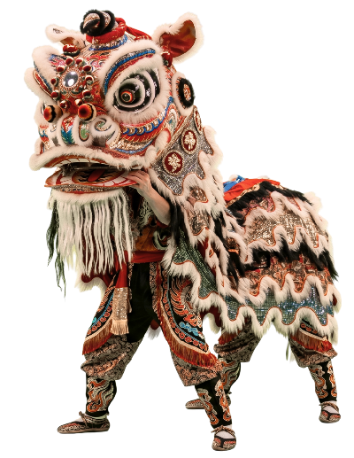 Un león de la danza tradicional china, danza de león